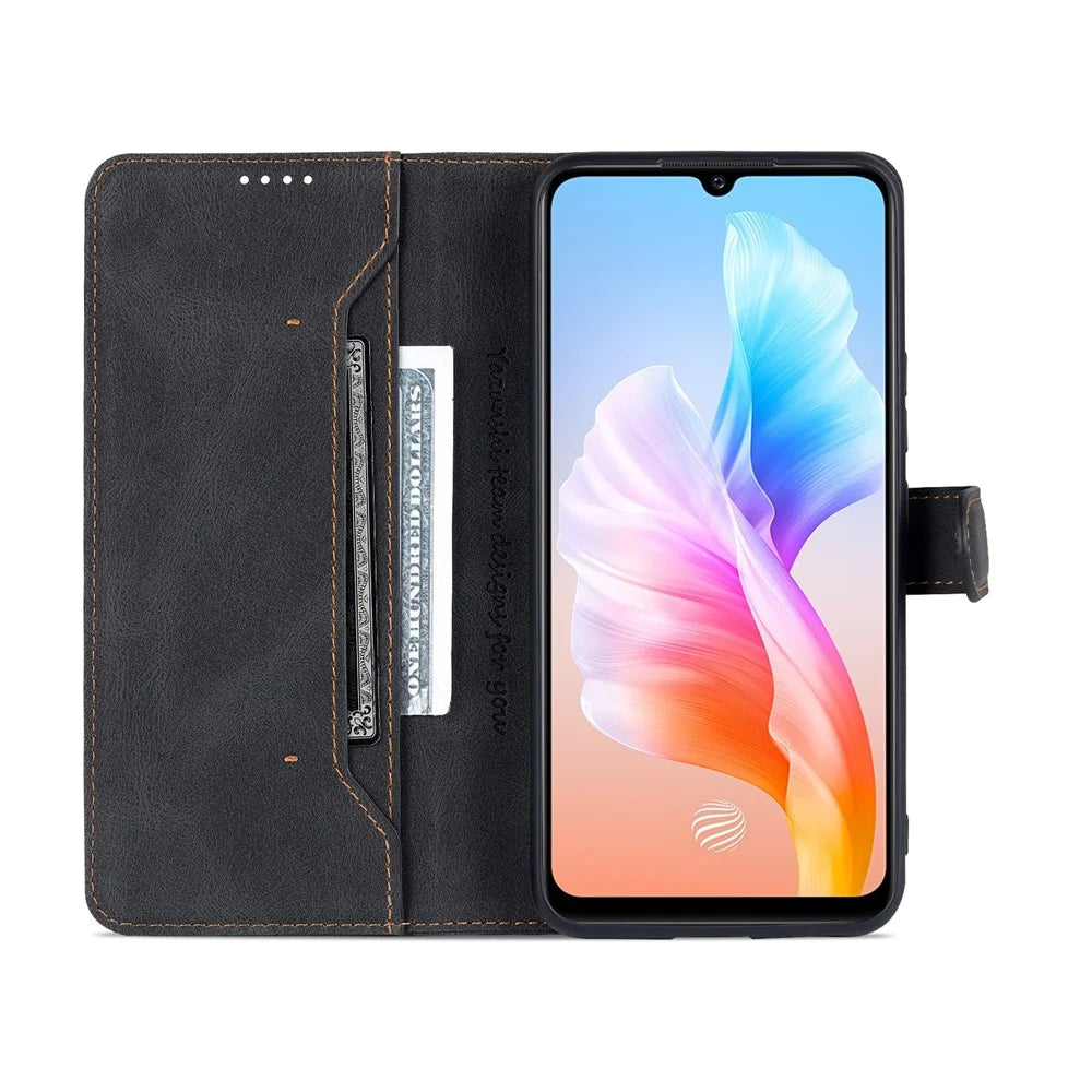 AZNS for vivo S10e 5G/V23e 4G/5G Phone Case, Folio Stand Wallet Magnetic PU Leather Protect Folio Cover - Black - 4