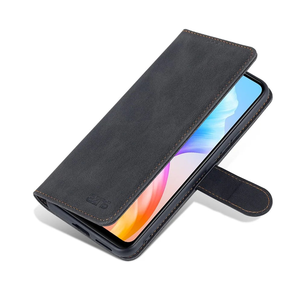 AZNS for vivo S10e 5G/V23e 4G/5G Phone Case, Folio Stand Wallet Magnetic PU Leather Protect Folio Cover - Black - 7