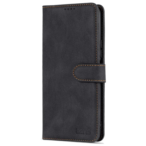 AZNS PU Leather Cover for vivo Y15a/Y15s, Shockproof Anti-scratch Wallet Stand TPU Interior Shell Case - Black - 2