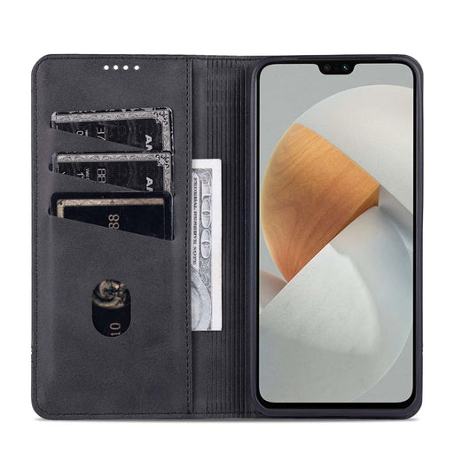 AZNS for vivo S12/V23 5G PU Leather Wallet Case Stand Magnetic Auto-absorbed TPU Shockproof Interior Protective Cover - Black - 2