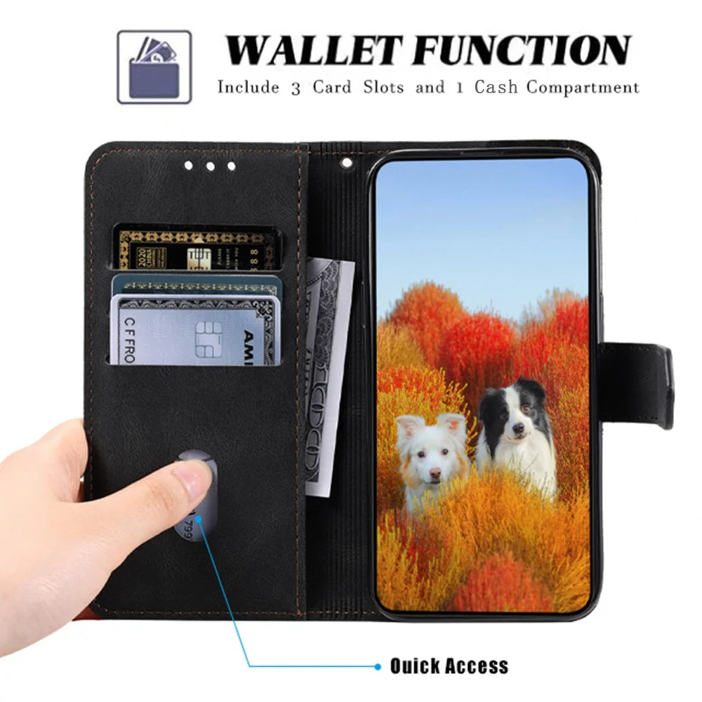 TTUDRCH 004 Skin-touch Leather Splicing Phone Cover for vivo Y72 5G, RFID Blocking Stand Flip Wallet Case with Strap - Black - 2