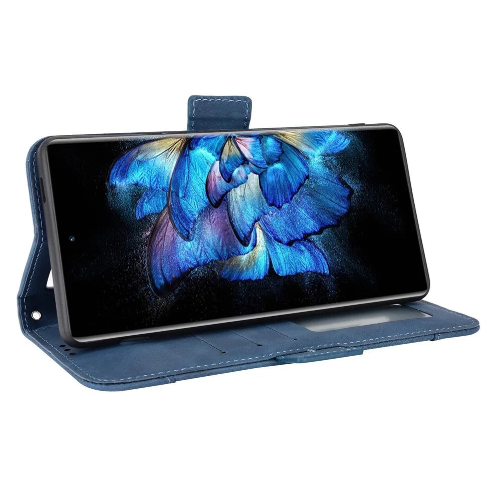 Smartphone Case for vivo X Note, Magnetic Wallet Style Stand Flip PU Leather Phone Cover - Blue - 5