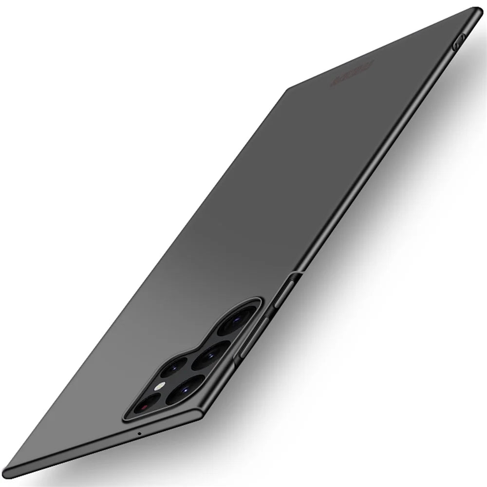 MOFI JK PC Series-1 for Samsung Galaxy S23 Ultra Drop-proof Matte Phone Case Hard PC Anti-wear Phone Cover with Strap - Black - 1