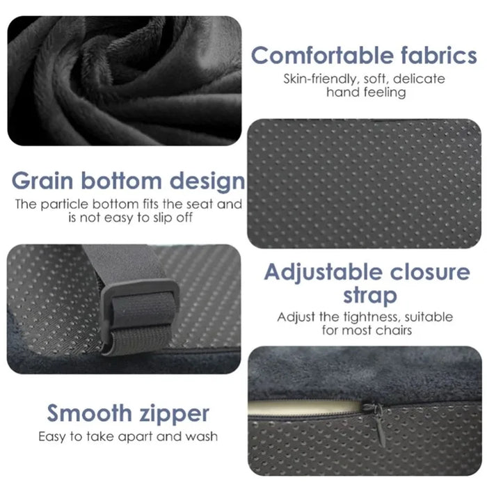 Ergonomic Memory Foam Armrest Pad Home Office Seat Armrest Pillow for Wheelchair - Crystal Velvet+Black - 4