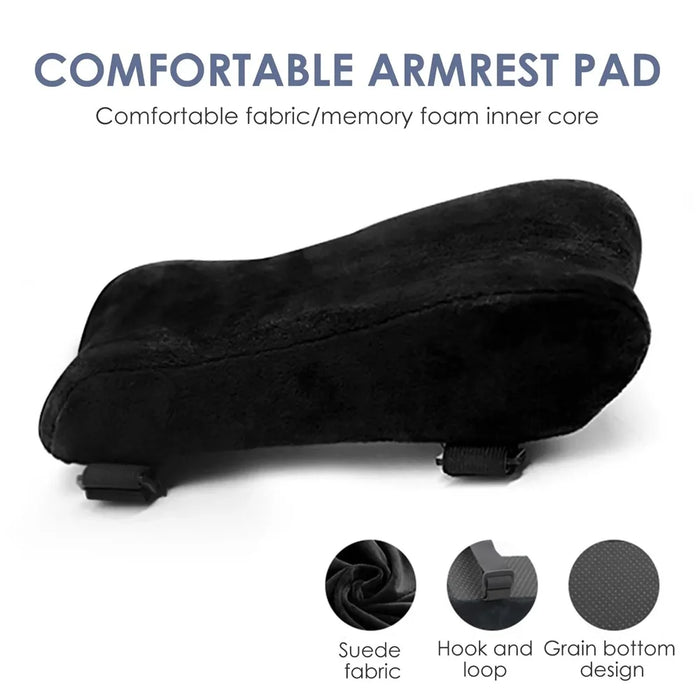 Ergonomic Memory Foam Armrest Pad Home Office Seat Armrest Pillow for Wheelchair - Crystal Velvet+Black - 7