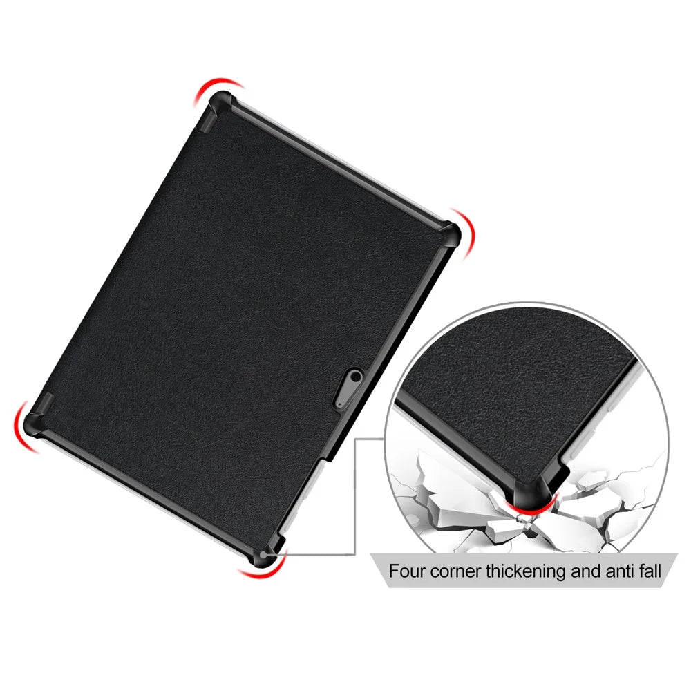 Tri-fold Stand Flip Leather Protective Case for Microsoft Surface Go - Black - 5