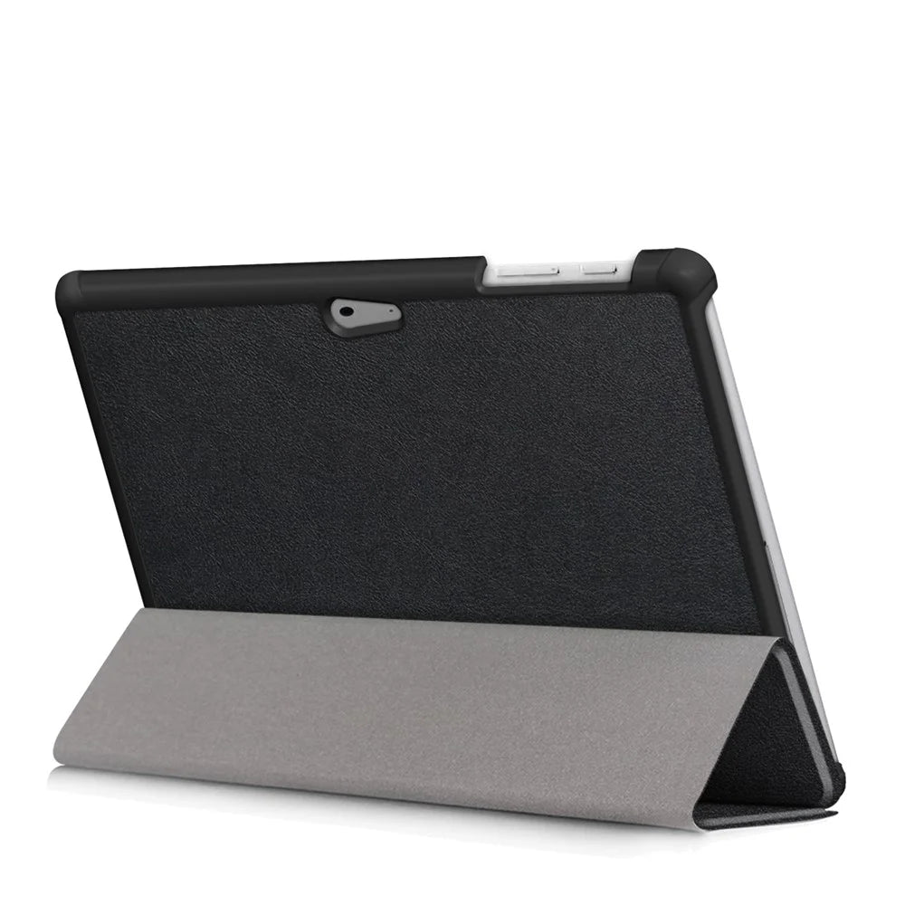 Tri-fold Stand Flip Leather Protective Case for Microsoft Surface Go - Black - 7