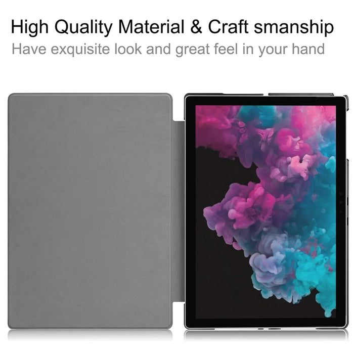 Folio PU Leather Protection Stand Case for Microsoft Surface Pro 7/6/5/4 - Black - 7