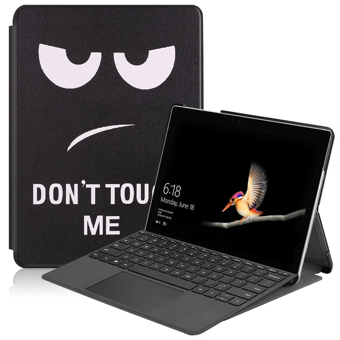 Pattern Printing PU Leather Stand Protective Cover for Microsoft Surface Go/Go 2/Go 3 - Don't Touch Me - 1