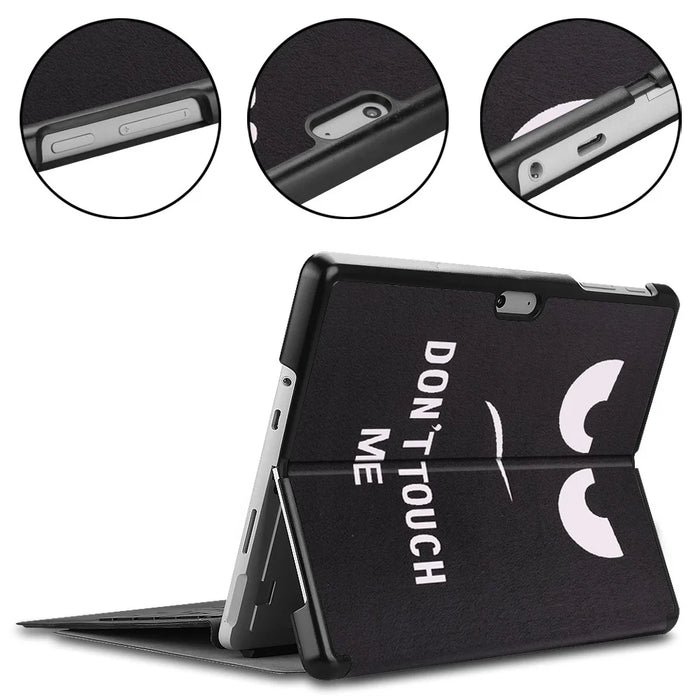 Pattern Printing PU Leather Stand Protective Cover for Microsoft Surface Go/Go 2/Go 3 - Don't Touch Me - 6
