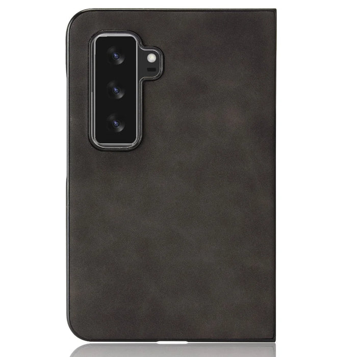 For Microsoft Surface Duo 2 Skin-touch Feeling Anti-drop PU Leather Coated Hard PC Phone Case Cover - Black - 2