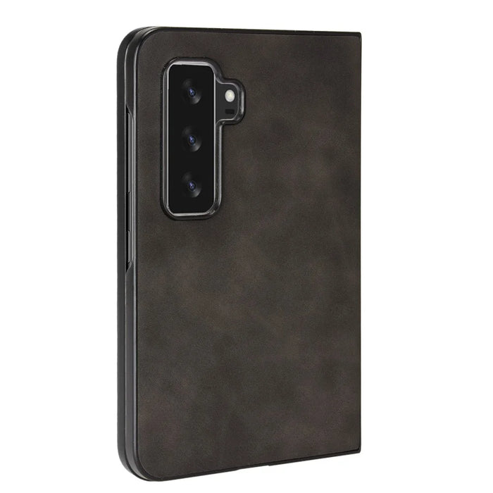For Microsoft Surface Duo 2 Skin-touch Feeling Anti-drop PU Leather Coated Hard PC Phone Case Cover - Black - 3