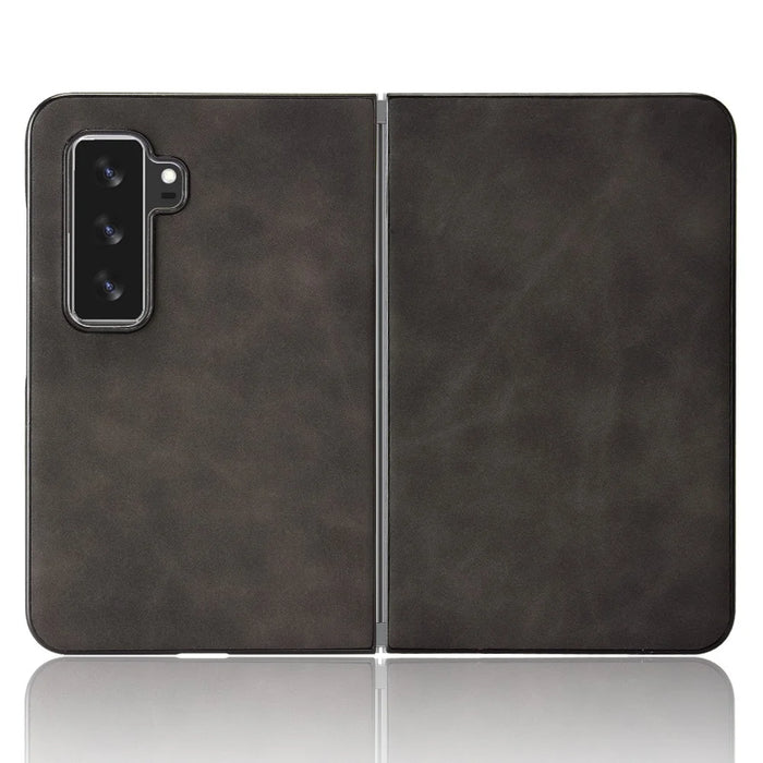 For Microsoft Surface Duo 2 Skin-touch Feeling Anti-drop PU Leather Coated Hard PC Phone Case Cover - Black - 4