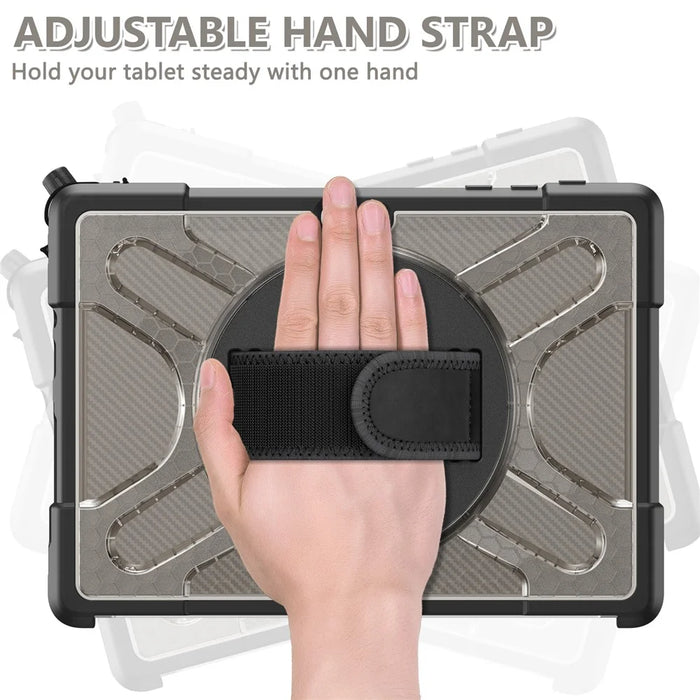 For Microsoft Surface Go 4 / Go 3 / Go 2 / Go 1 Tablet Protective Case Kickstand Hand Strap Hard PC + TPU Hybrid Cover - Brown - 4