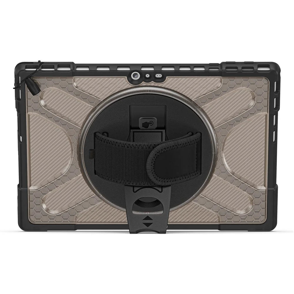 For Microsoft Surface Pro 4/5/6/7/7+ Kickstand Tablet Case Hybrid 2-in-1 Hard PC + TPU Dual Layer Shockproof Cover with Hand Strap - Brown - 2