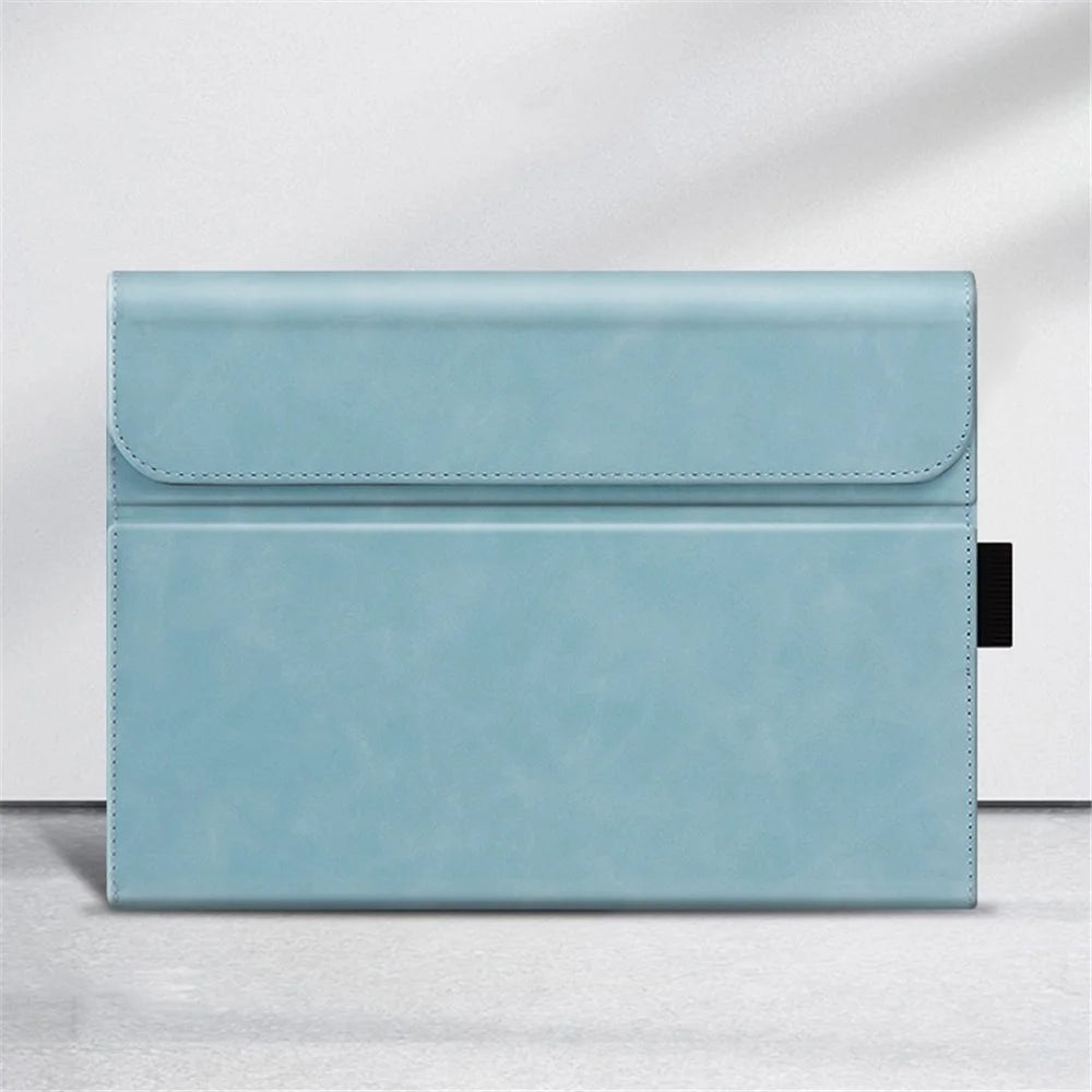 For Microsoft Surface Go Crazy Horse Line Splicing Magnetic Closure Leather + PC Tablet Case with Stand - Blue - 2