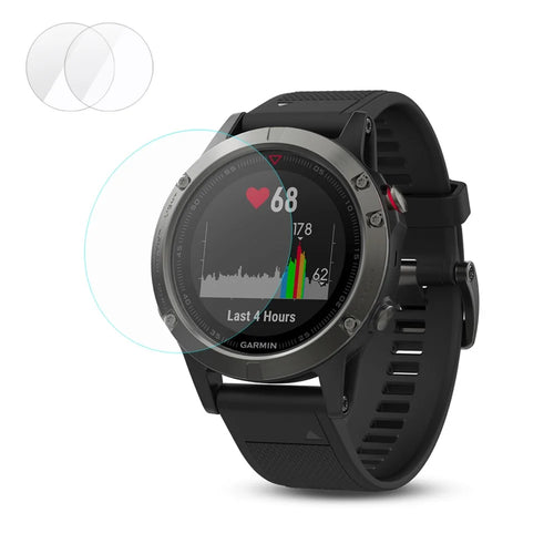 HAT PRINCE 2Pcs/Set 2.15D 0.2mm 9H Tempered Glass Screen Protection Film for Garmin Fenix 5 Arc Edge - 1
