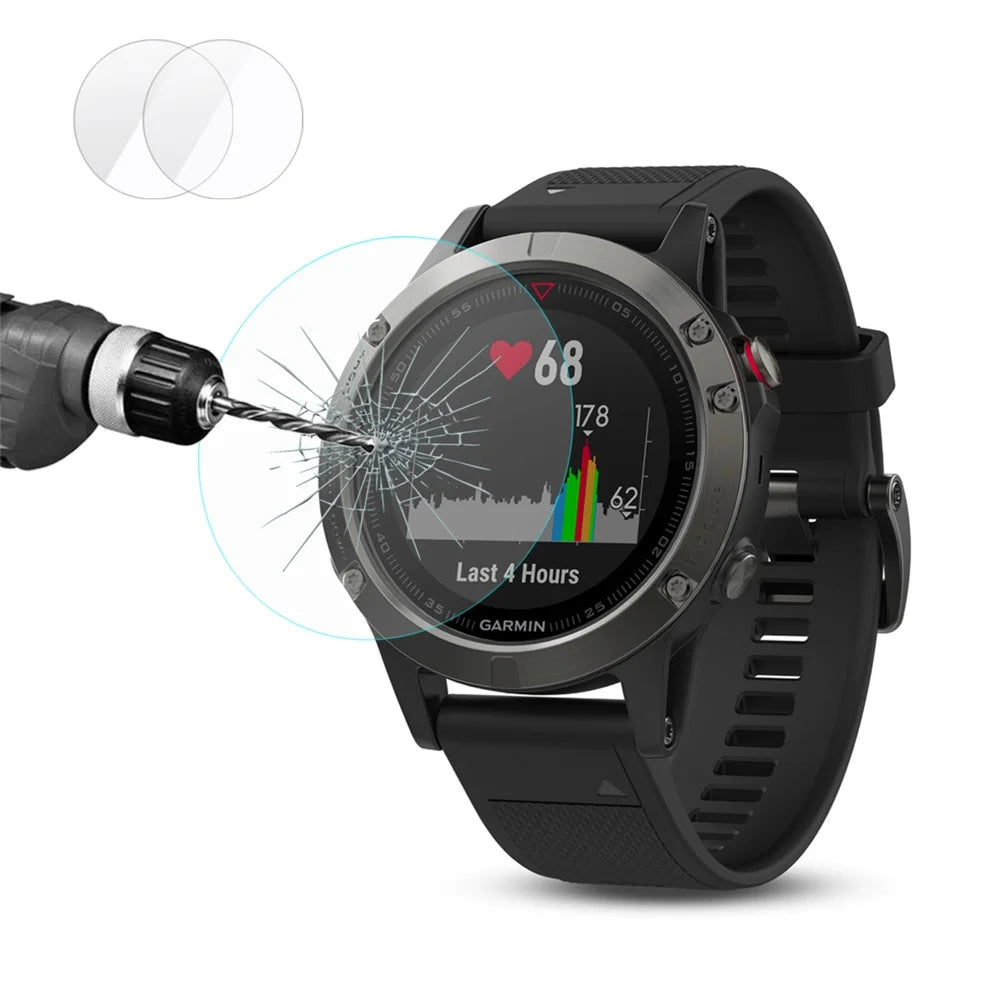 HAT PRINCE 2Pcs/Set 2.15D 0.2mm 9H Tempered Glass Screen Protection Film for Garmin Fenix 5 Arc Edge - 2