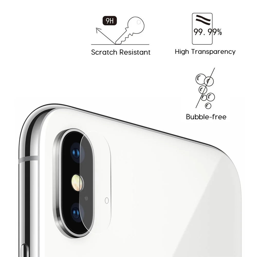 2Pcs HAT PRINCE 0.2mm 9H 2.15D Arc Edge Tempered Glass Camera Lens Protector Film for iPhone XS / X 5.8 inch - 1