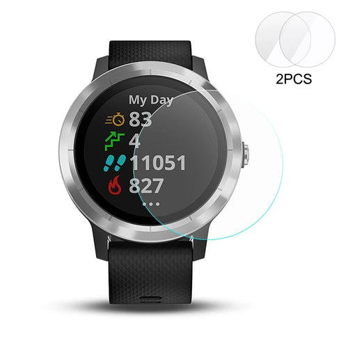 2Pcs HAT PRINCE 0.2mm 9H 2.15D Arc Edge Tempered Glass Screen Protector Guard Film for Garmin Vivoactive 3 - 1