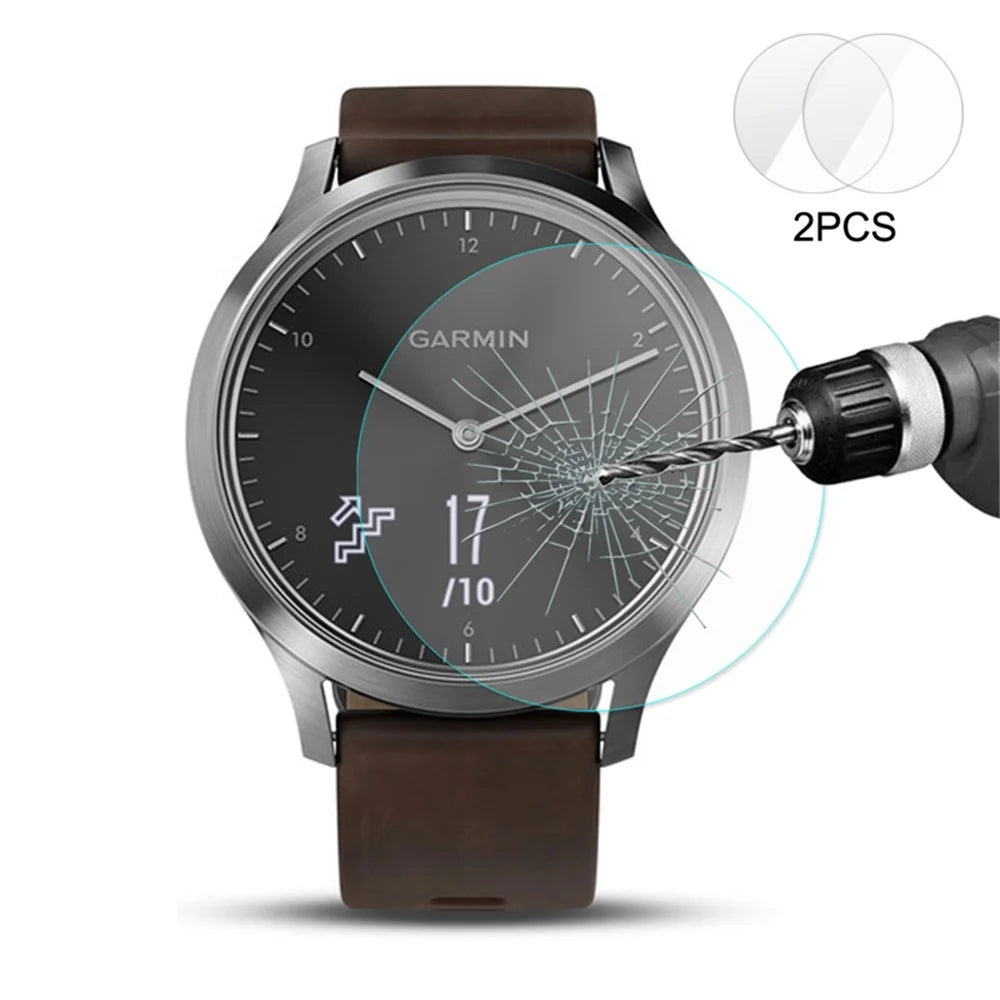 2PCS HAT PRINCE 2.15D 0.2mm 9H Tempered Glass Screen Guard Film (Arc Edge) for Garmin Vivomove HR - 2