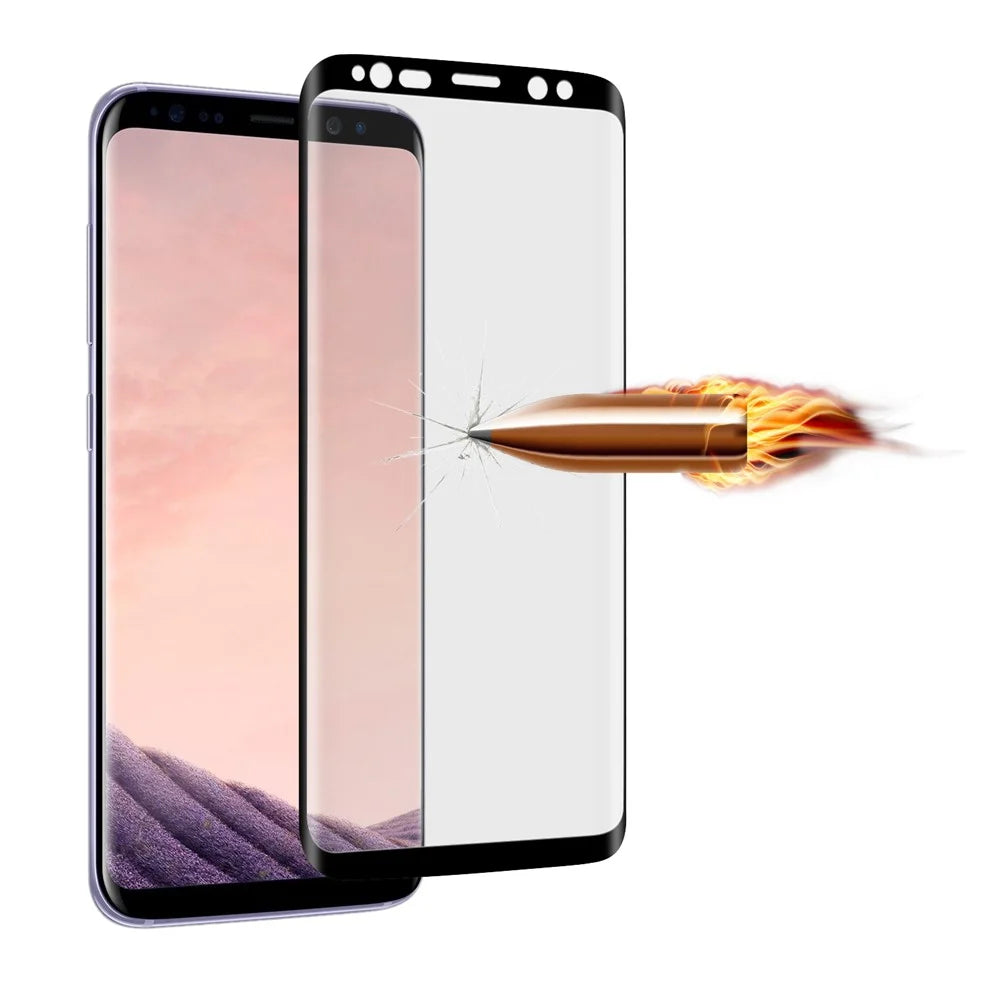 For Samsung Galaxy S9 Plus G965 0.26mm 9H Curved Silk Print Tempered Glass Full Screen Protector - Black - 5