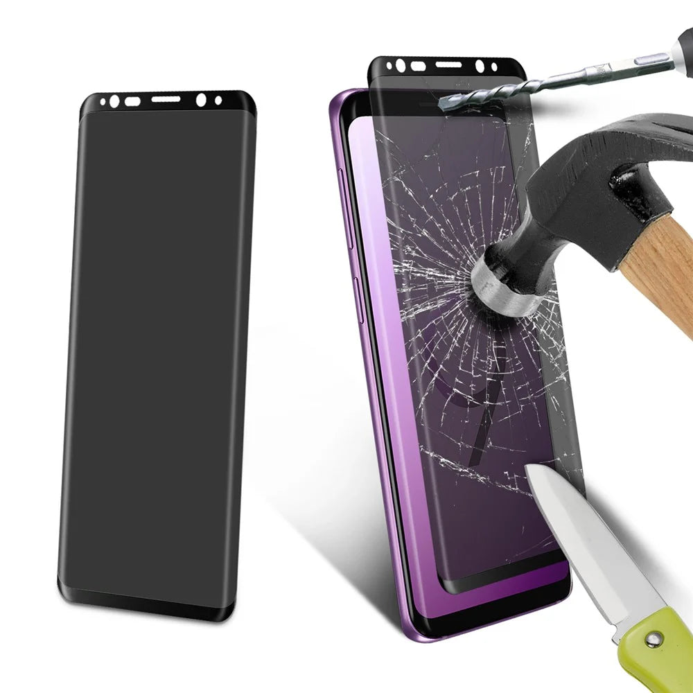 For Samsung Galaxy S9 G960 0.26mm Silk Print Full Cover Anti-peep Curved Tempered Glass Screen Film - 1