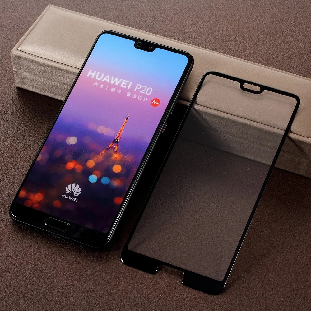 5D 9H Tempered Glass Full Size Screen Guard Film Arc Edges for Huawei P20 - Black - 1