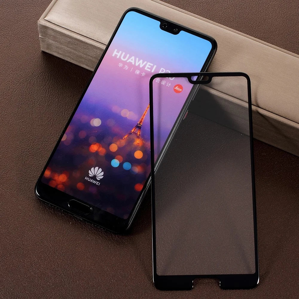 5D 9H Tempered Glass Full Size Screen Guard Film Arc Edges for Huawei P20 - Black - 2
