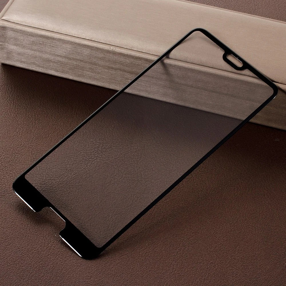 5D 9H Tempered Glass Full Size Screen Guard Film Arc Edges for Huawei P20 - Black - 5