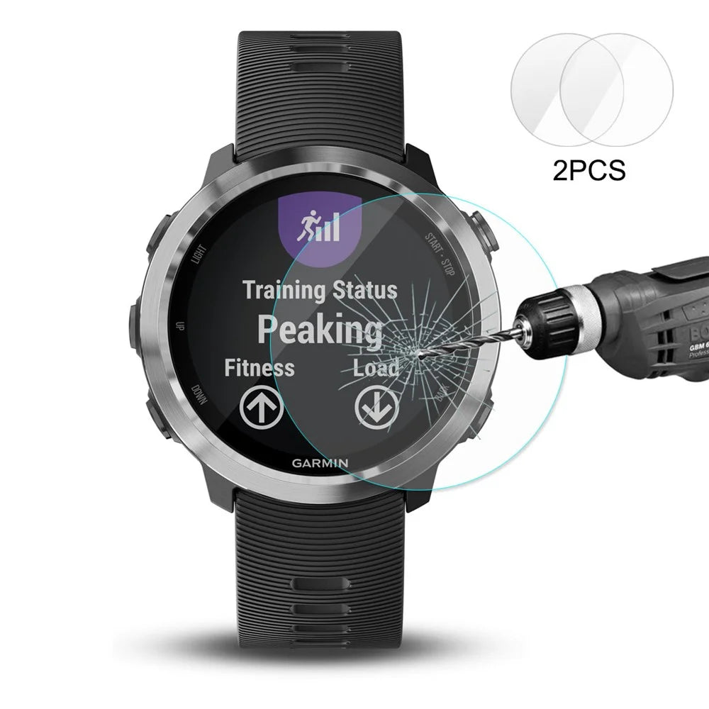 HAT PRINCE 2PCS 0.2mm 9H 2.15D Tempered Glass Screen Protector for Garmin Forerunner 645 - 1