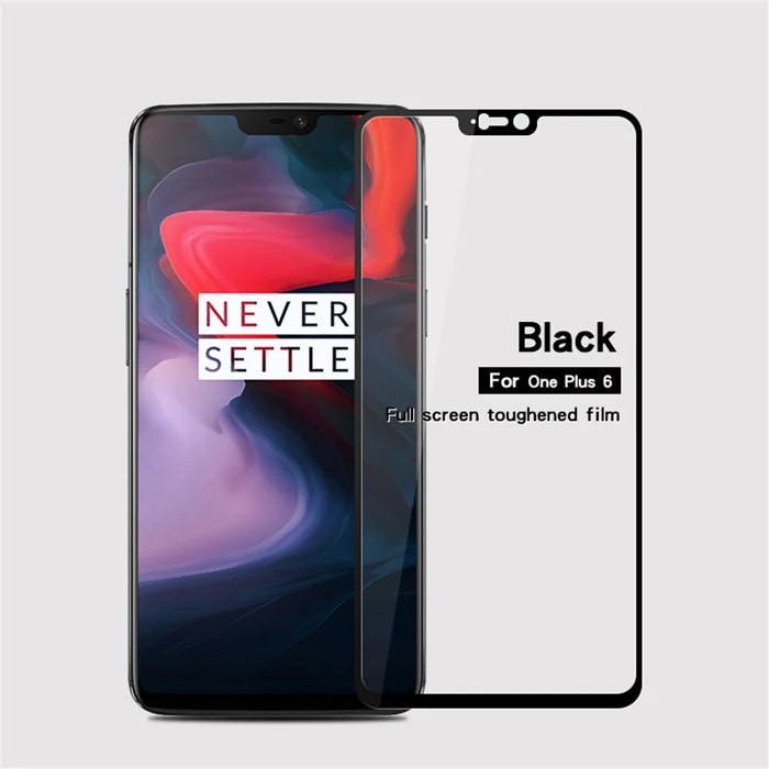 MOFI 9H Anti-burst 2.5D Arc Edge Full Size Tempered Glass Screen Protective Film for OnePlus 6 - Black - 1