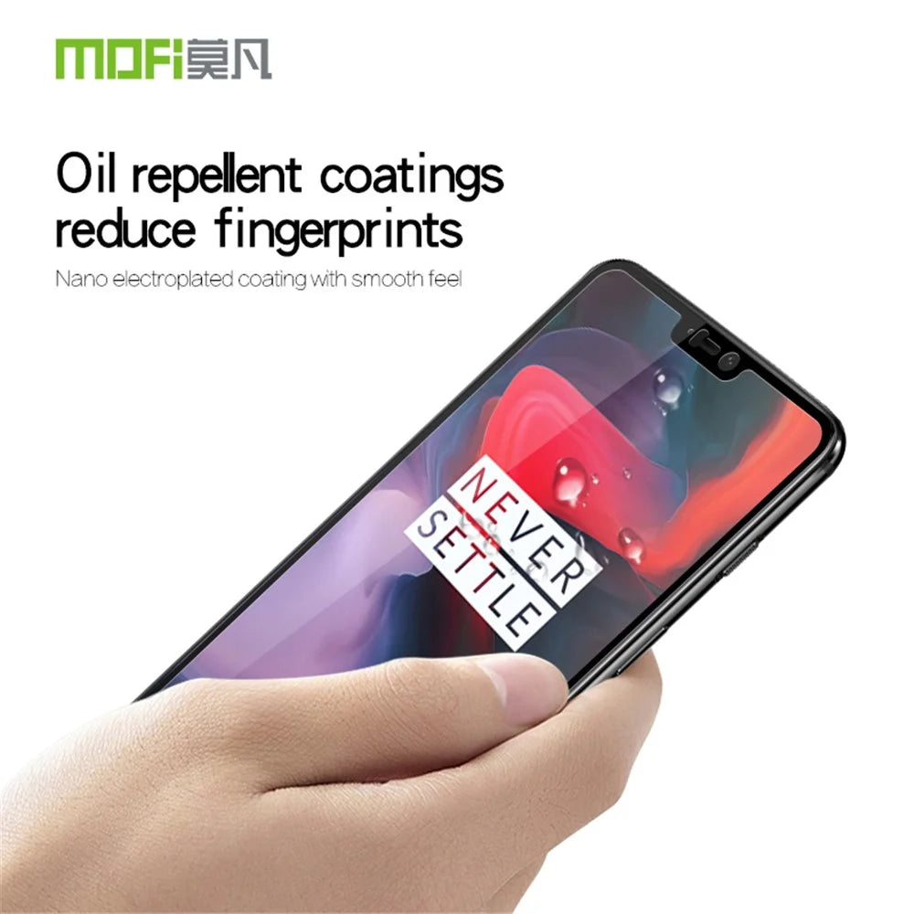 MOFI 9H Anti-burst 2.5D Arc Edge Full Size Tempered Glass Screen Protective Film for OnePlus 6 - Black - 4