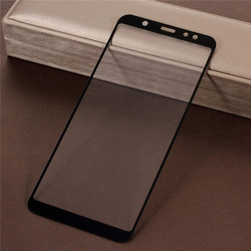 5D Curved Full Coverage Silk Print Tempered Glass Screen Protector for Samsung Galaxy A6+ (2018) - Black - 1