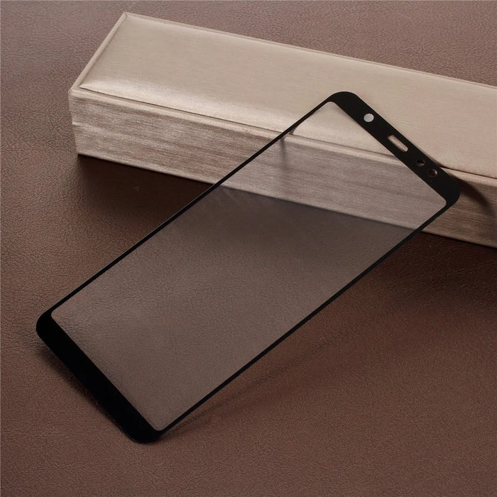 5D Curved Full Coverage Silk Print Tempered Glass Screen Protector for Samsung Galaxy A6+ (2018) - Black - 2