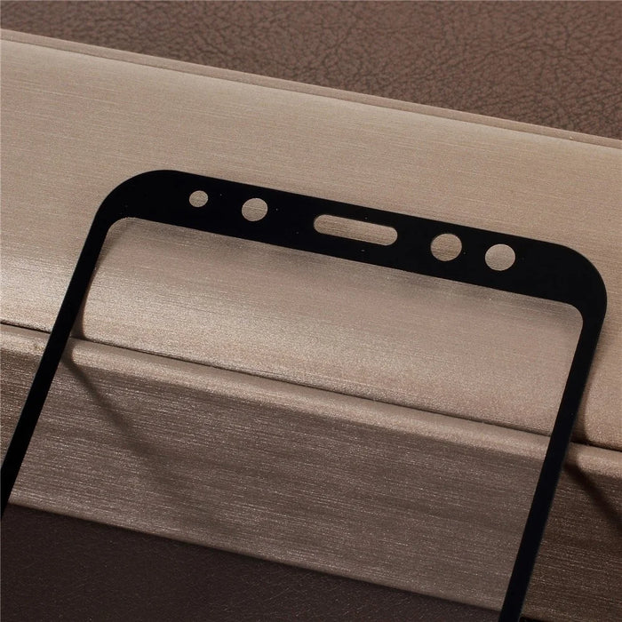 5D Curved Full Size Silk Print Tempered Glass Screen Protector for Samsung Galaxy A6 (2018) - Black - 3