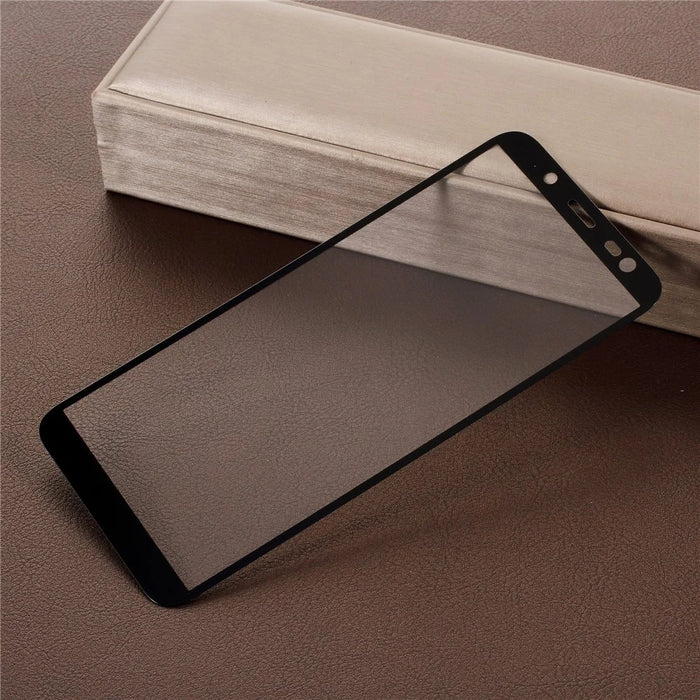 5D Curved Full Size Silk Print Tempered Glass Screen Protector for Samsung Galaxy J6 (2018) - Black - 2