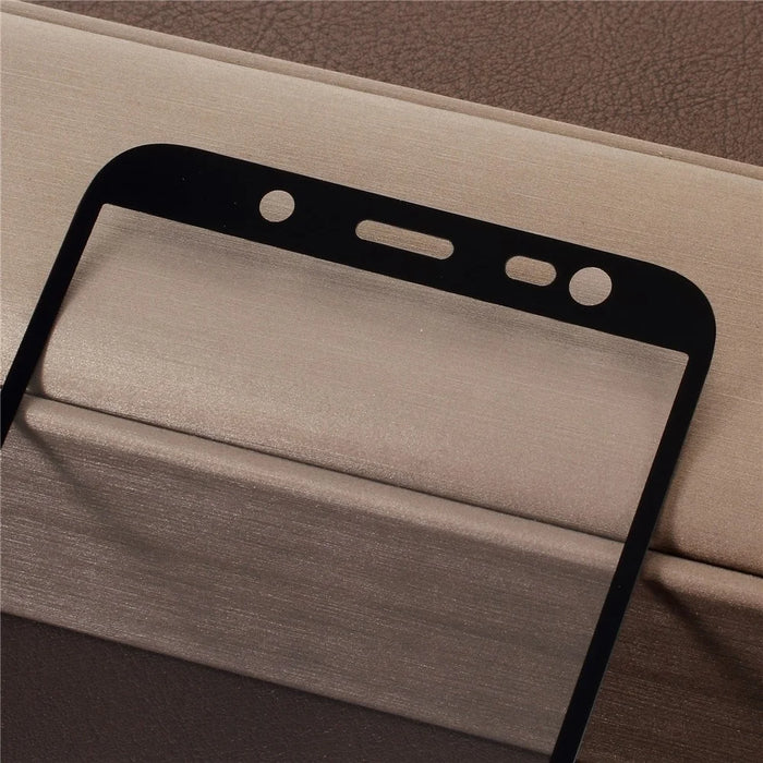 5D Curved Full Size Silk Print Tempered Glass Screen Protector for Samsung Galaxy J6 (2018) - Black - 3