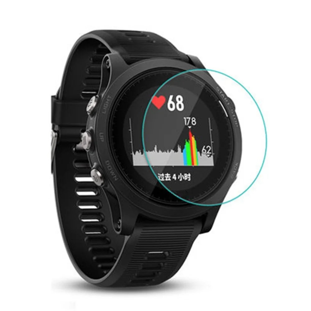 Black - For Garmin Forerunner 645 935 0.3mm Tempered Glass Screen Protector - 2