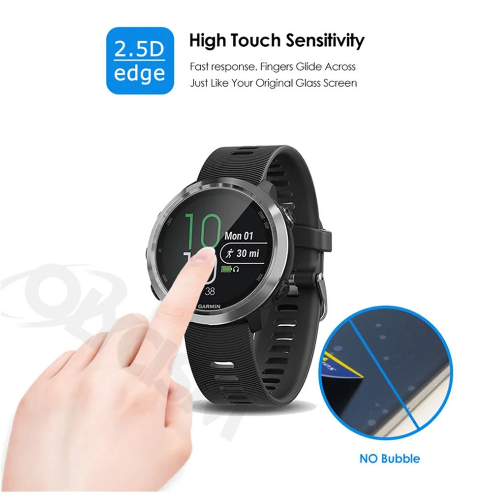 Black - For Garmin Forerunner 645 935 0.3mm Tempered Glass Screen Protector - 5