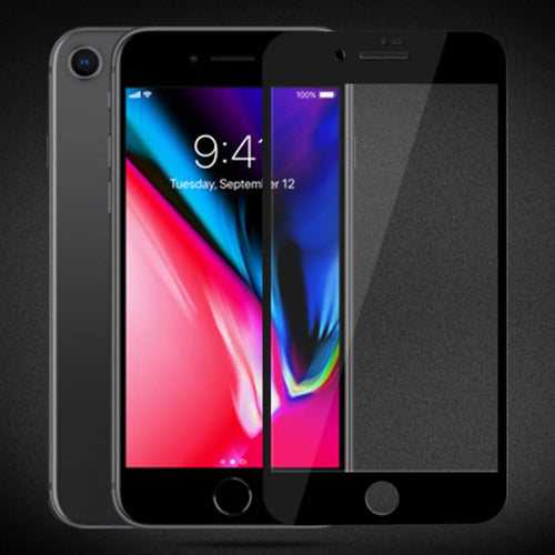 MOCOLO Silk Printing Screen Protector for iPhone 7/8/SE (2022)/SE (2020) 4.7 inch, Complete Coverage Full Glue Tempered Glass Anti-Explosion Guard Film - Black - 1