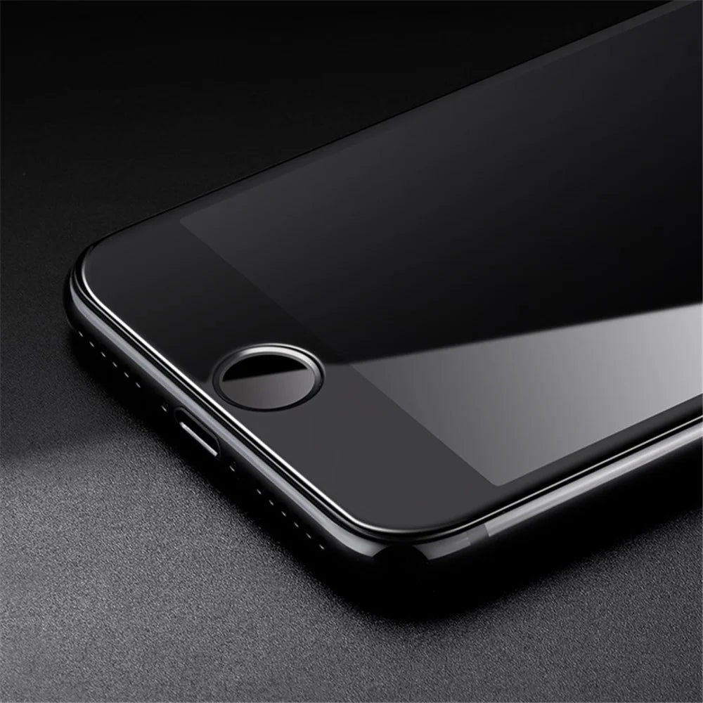 MOCOLO Silk Printing Screen Protector for iPhone 7/8/SE (2022)/SE (2020) 4.7 inch, Complete Coverage Full Glue Tempered Glass Anti-Explosion Guard Film - Black - 3