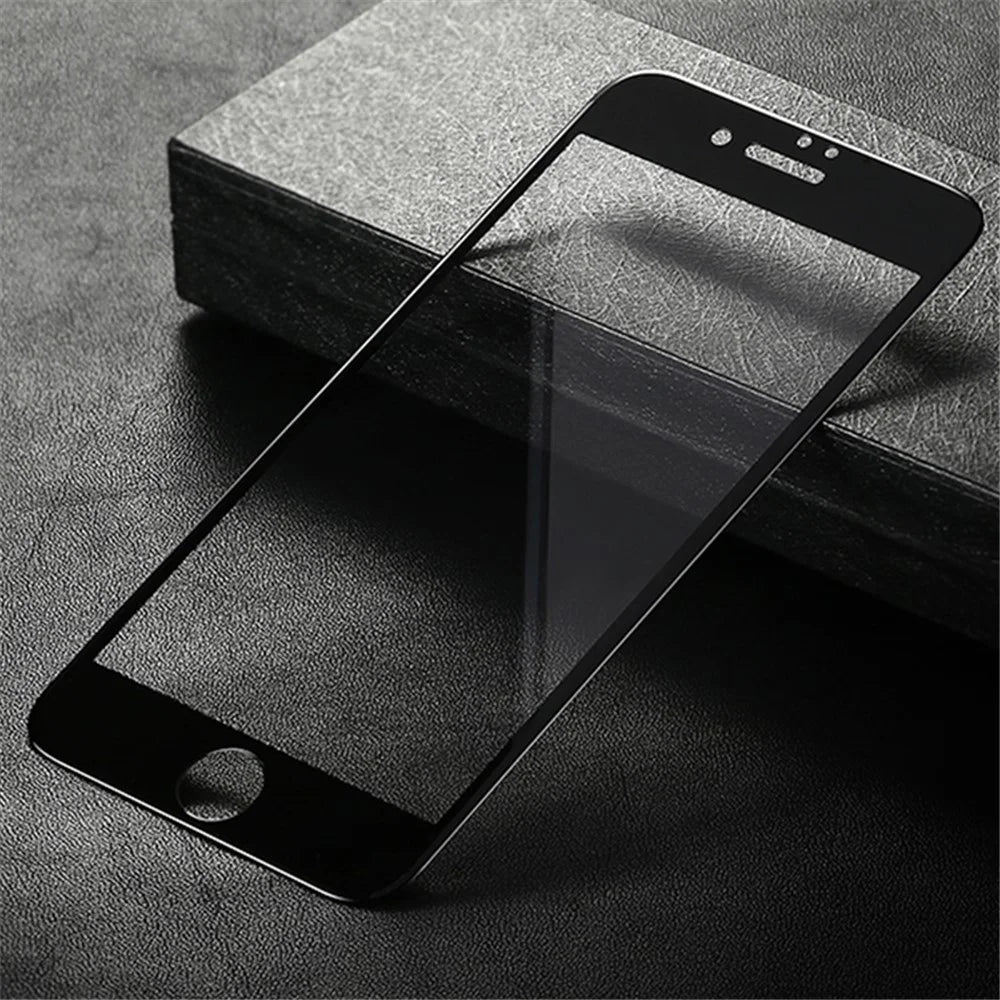 MOCOLO Silk Printing Screen Protector for iPhone 7/8/SE (2022)/SE (2020) 4.7 inch, Complete Coverage Full Glue Tempered Glass Anti-Explosion Guard Film - Black - 5