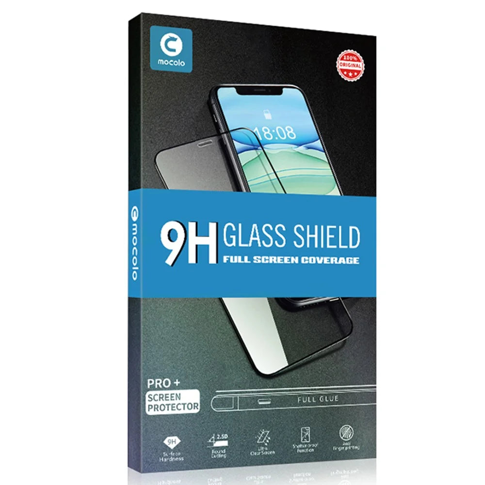 MOCOLO Silk Printing Screen Protector for iPhone 7/8/SE (2022)/SE (2020) 4.7 inch, Complete Coverage Full Glue Tempered Glass Anti-Explosion Guard Film - Black - 6