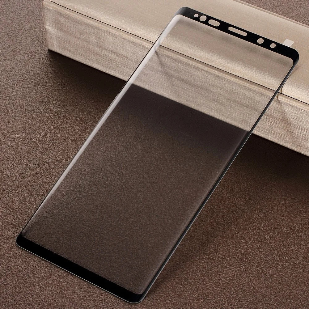 For Samsung Galaxy Note9 9H Arc Edges Silk Printing Tempered Glass Full Size Screen Protector - Black - 1