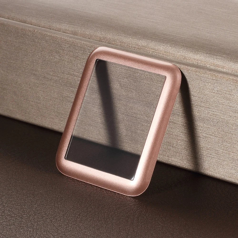 3D Curved Carbon Fiber Full Covering Tempered Glass Screen Protector for Apple Watch Series 3/2/1 38mm - Rose Gold - 1