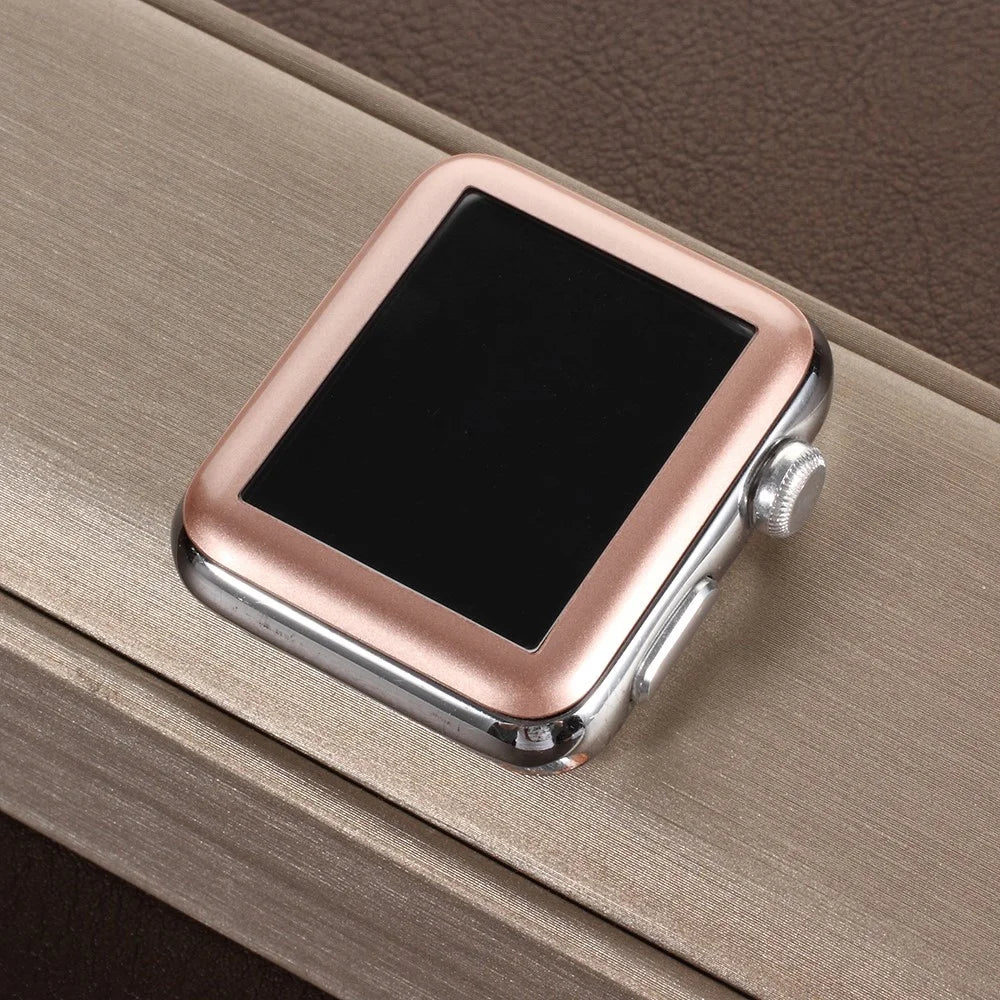 3D Curved Carbon Fiber Full Covering Tempered Glass Screen Protector for Apple Watch Series 3/2/1 38mm - Rose Gold - 3