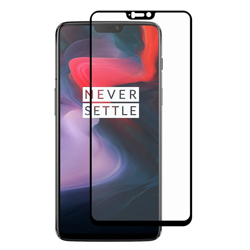 HAT PRINCE Full Glue Full Size 0.26mm 9H 2.5D Arc Edge Tempered Glass Screen Protector for OnePlus 6 - Black - 1