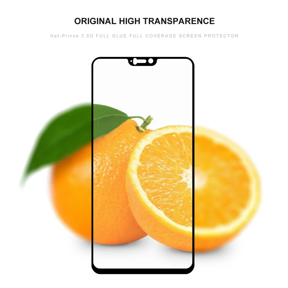 HAT PRINCE Full Glue Full Size 0.26mm 9H 2.5D Arc Edge Tempered Glass Screen Protector for OnePlus 6 - Black - 2