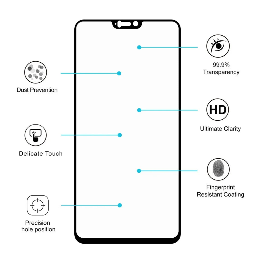 HAT PRINCE Full Glue Full Size 0.26mm 9H 2.5D Arc Edge Tempered Glass Screen Protector for OnePlus 6 - Black - 4